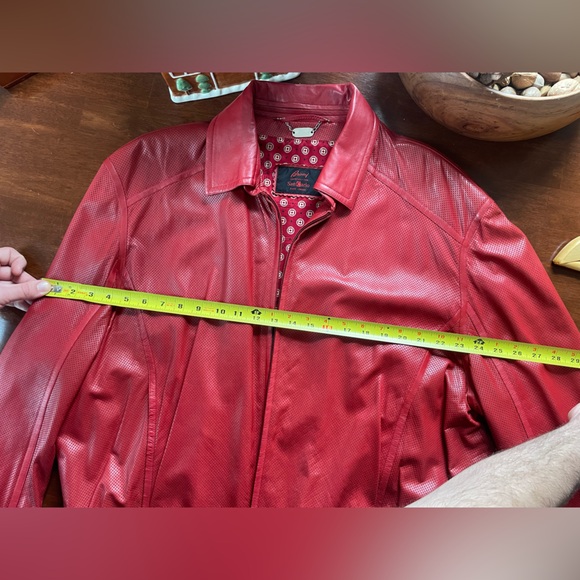 Brioni leather bomber jacket red RARE PERFECT - Picture 11 of 12
